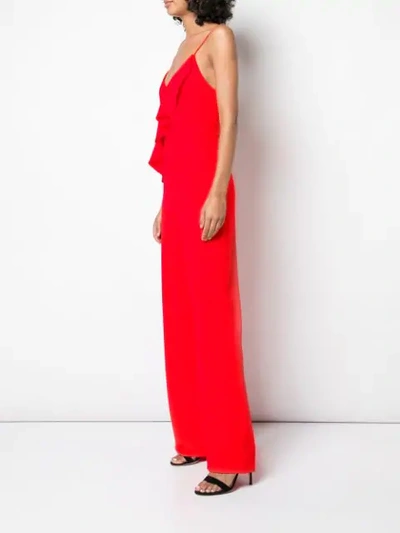 Shop Alice And Olivia Keeva Ruffled Jumpsuit In Red