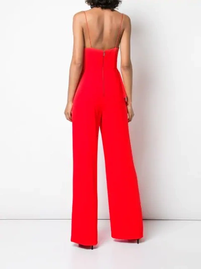 Shop Alice And Olivia Keeva Ruffled Jumpsuit In Red