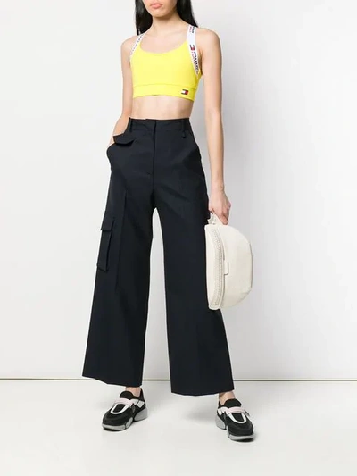 Shop Tommy Hilfiger Sports Cropped Top In Yellow