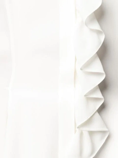 Shop Alexander Mcqueen Asymmetric Ruffled Blouse In White