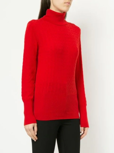 Shop Thom Browne Turtle-neck Fitted Sweater - Red