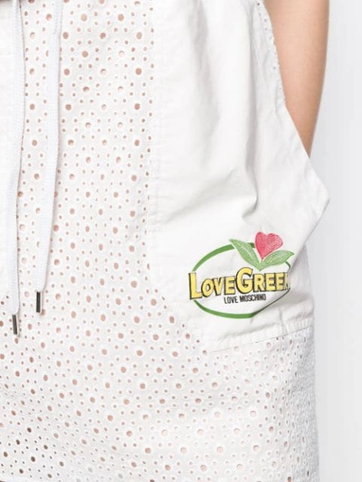Shop Love Moschino Perforated Dress In White