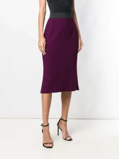 Shop Dolce & Gabbana Fitted Midi Skirt In Purple