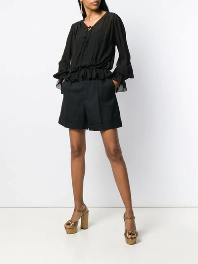 Shop Saint Laurent Tailored Shorts In Black