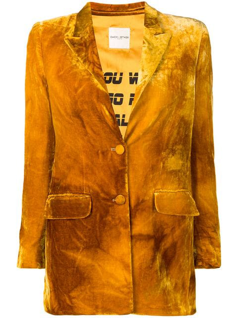 Each X Other Samt Blazer In Orange Modesens
