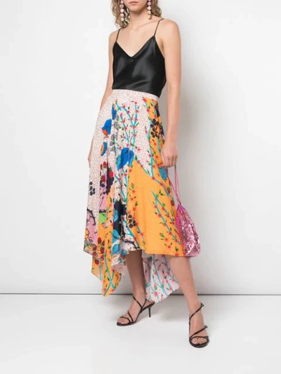 Shop Saloni Multi-pattern Skirt In Multicolour