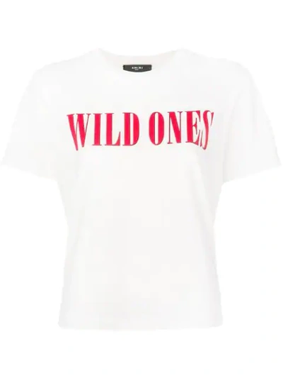 Shop Amiri Wild Ones Print T-shirt In Wht/red