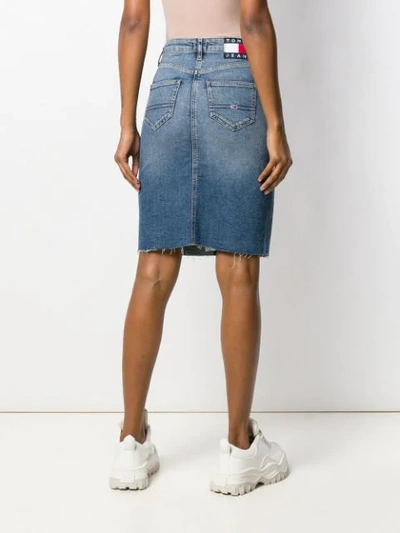 Shop Tommy Jeans Denim Midi Skirt In Blue