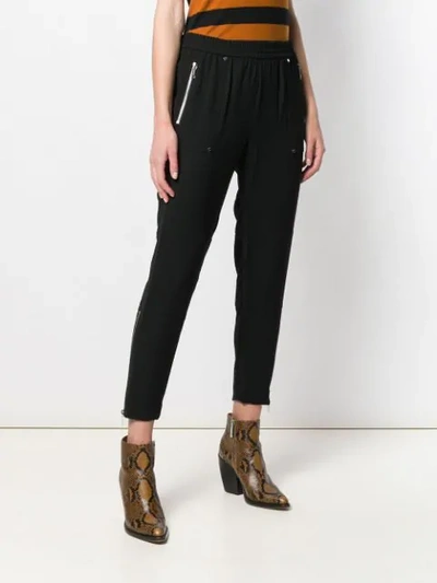 Shop Michael Michael Kors Zip-detail Fitted Trousers In Black