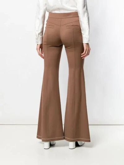 Shop Chloé Front Slit Trousers In Brown