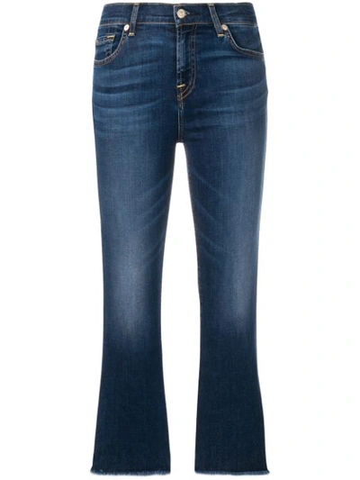Shop 7 For All Mankind Frayed Stonewashed Bootcut Jeans - Blue