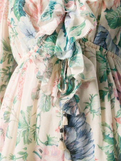 Shop Zimmermann Floral Print Dress In Neutrals