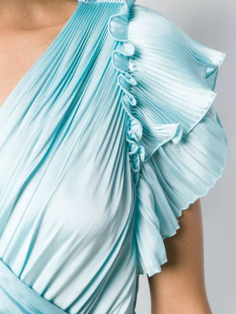 sasha pleated ruffle wrap dress