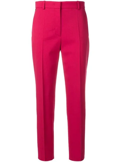 Shop Emilio Pucci Cropped Wool-blend Tailored Trousers In Pink