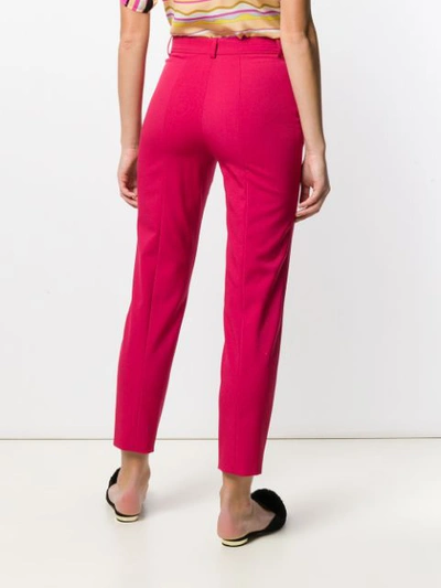 Shop Emilio Pucci Cropped Wool-blend Tailored Trousers In Pink
