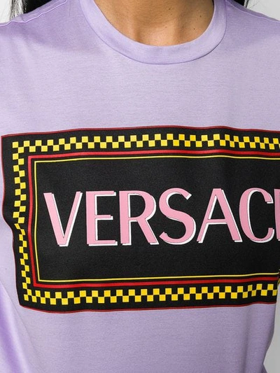 Shop Versace Rubberized 90s Vintage Logo T-shirt - Purple