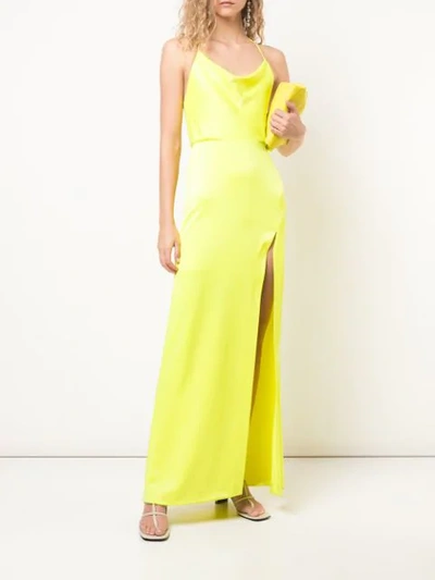 Shop Alice And Olivia Eliza Cowl Neck Dress In Yellow