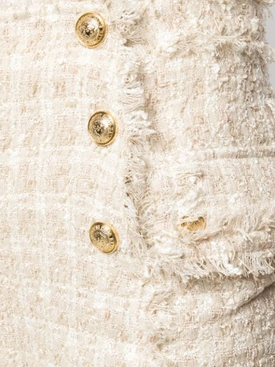 Shop Balmain Button Detail Shorts In Neutrals