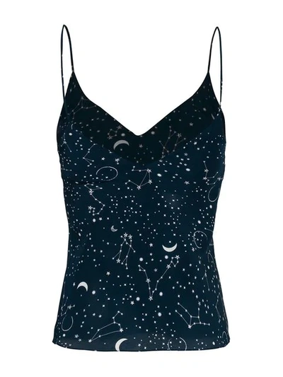 Shop Gilda & Pearl Luna Constellation-print Slip Top In Blue