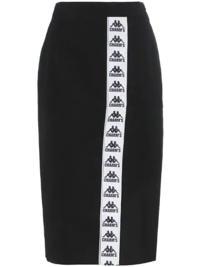 Charm's X Kappa Logo Side Split Skirt In Black | ModeSens