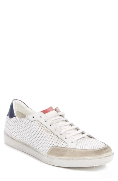Shop Saint Laurent Low Top Sneaker In White / Multi