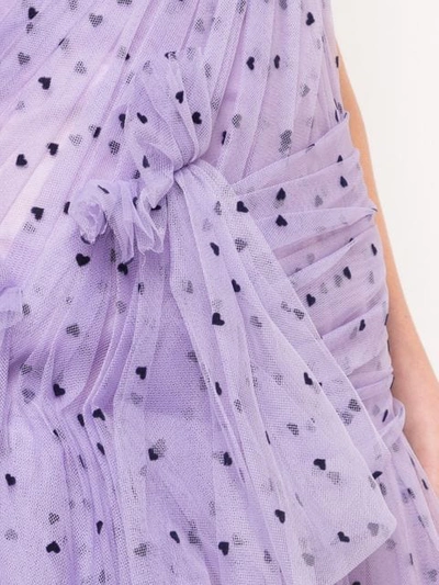 CAROLINA HERRERA 条纹伞形超长连衣裙 - 紫色