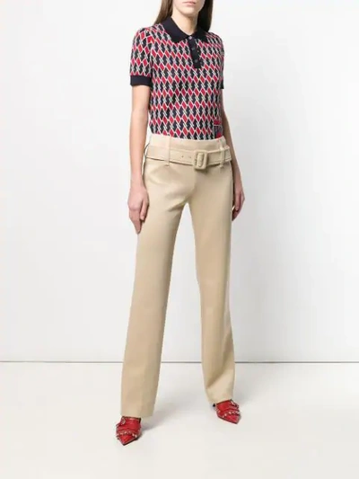 Shop Prada Tecno Trousers In Neutrals