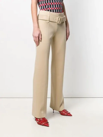 Shop Prada Tecno Trousers In Neutrals