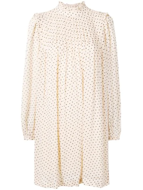 ganni polka dot georgette dress