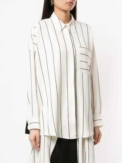 Shop Layeur Stripe Print Shirt In White