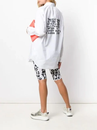 Shop Mm6 Maison Margiela Buttoned Graphic Shirt In White