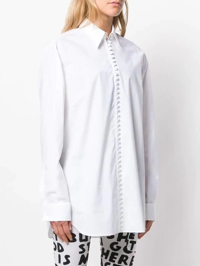 Shop Mm6 Maison Margiela Buttoned Graphic Shirt In White