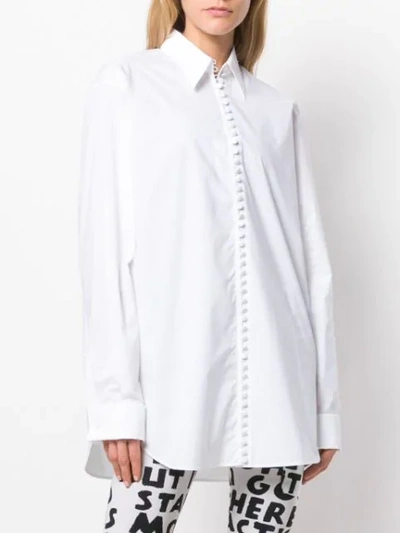 Shop Mm6 Maison Margiela Buttoned Graphic Shirt In White