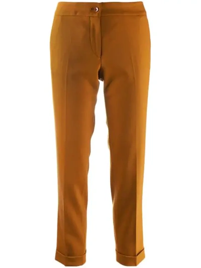 Shop Etro Cropped Slim-fit Trousers In 150 Ruggine