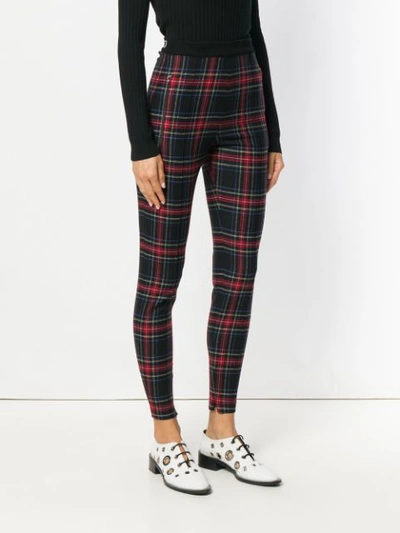 Shop Ermanno Scervino Skinny Fit Plaid Trousers In Black