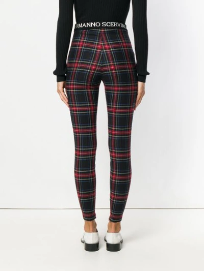 Shop Ermanno Scervino Skinny Fit Plaid Trousers In Black