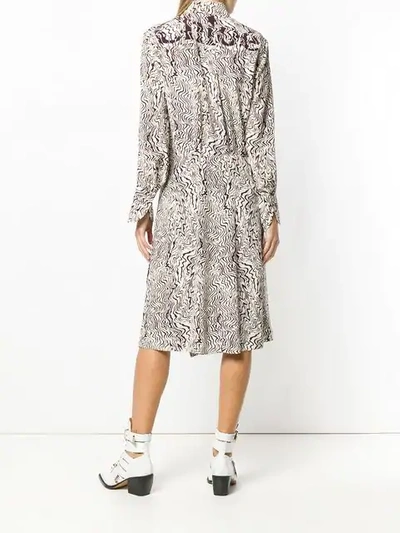 Shop Chloé Abstract Print Silk Dress In Neutrals