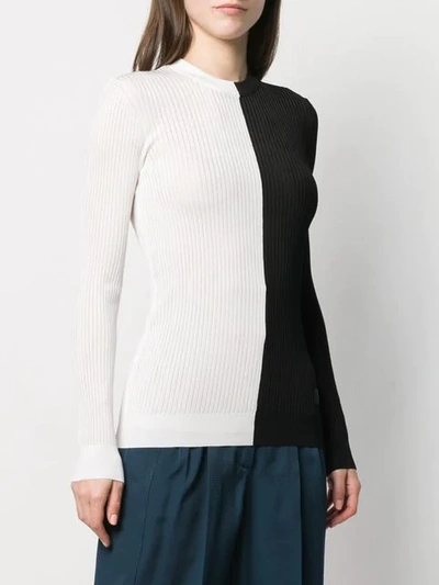 Shop Givenchy Bicolour Knit Sweater In Black