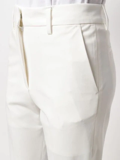 Shop Barena Venezia Creased Cropped Trousers In White