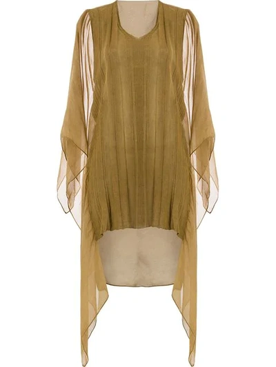 Masnada Sheer Panel Dress In Green