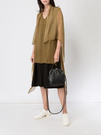Masnada Sheer Panel Dress In Green