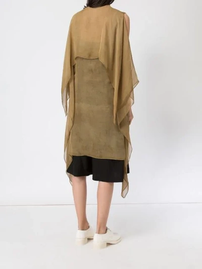 Masnada Sheer Panel Dress In Green