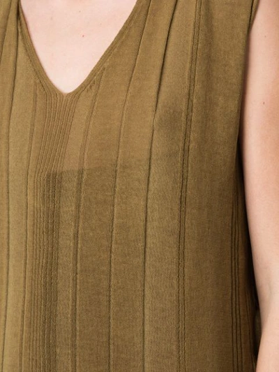 Masnada Sheer Panel Dress In Green