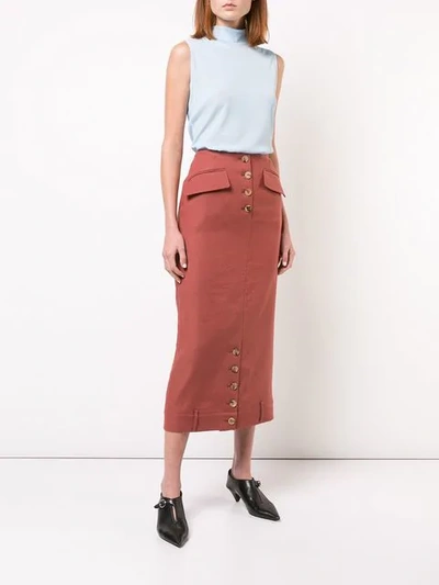 Shop Rejina Pyo Sabina Skirt In Brown