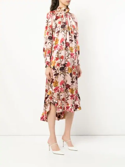 Shop Mother Of Pearl Ruffle Hem Floral Dress In Multicolour