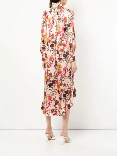 Shop Mother Of Pearl Ruffle Hem Floral Dress In Multicolour