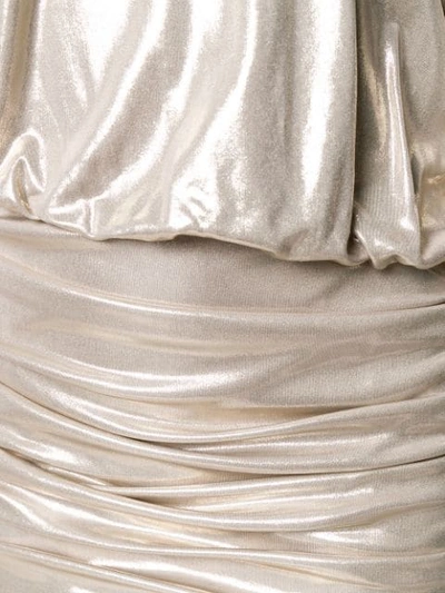 Shop Amen Asymmetric Mini Dress In 002 Gold