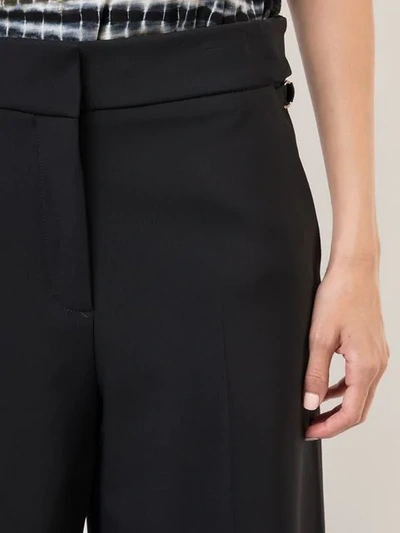 Shop Proenza Schouler Wide Leg Pleat Front Crop Cotton Trousers In Black