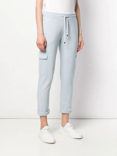 Shop Juvia Low Rise Tapered Trousers In Blue
