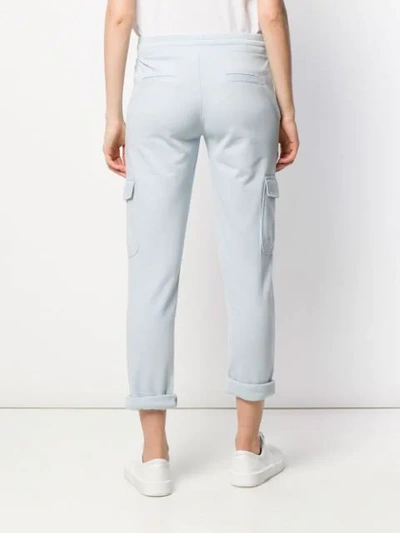 Shop Juvia Low Rise Tapered Trousers In Blue